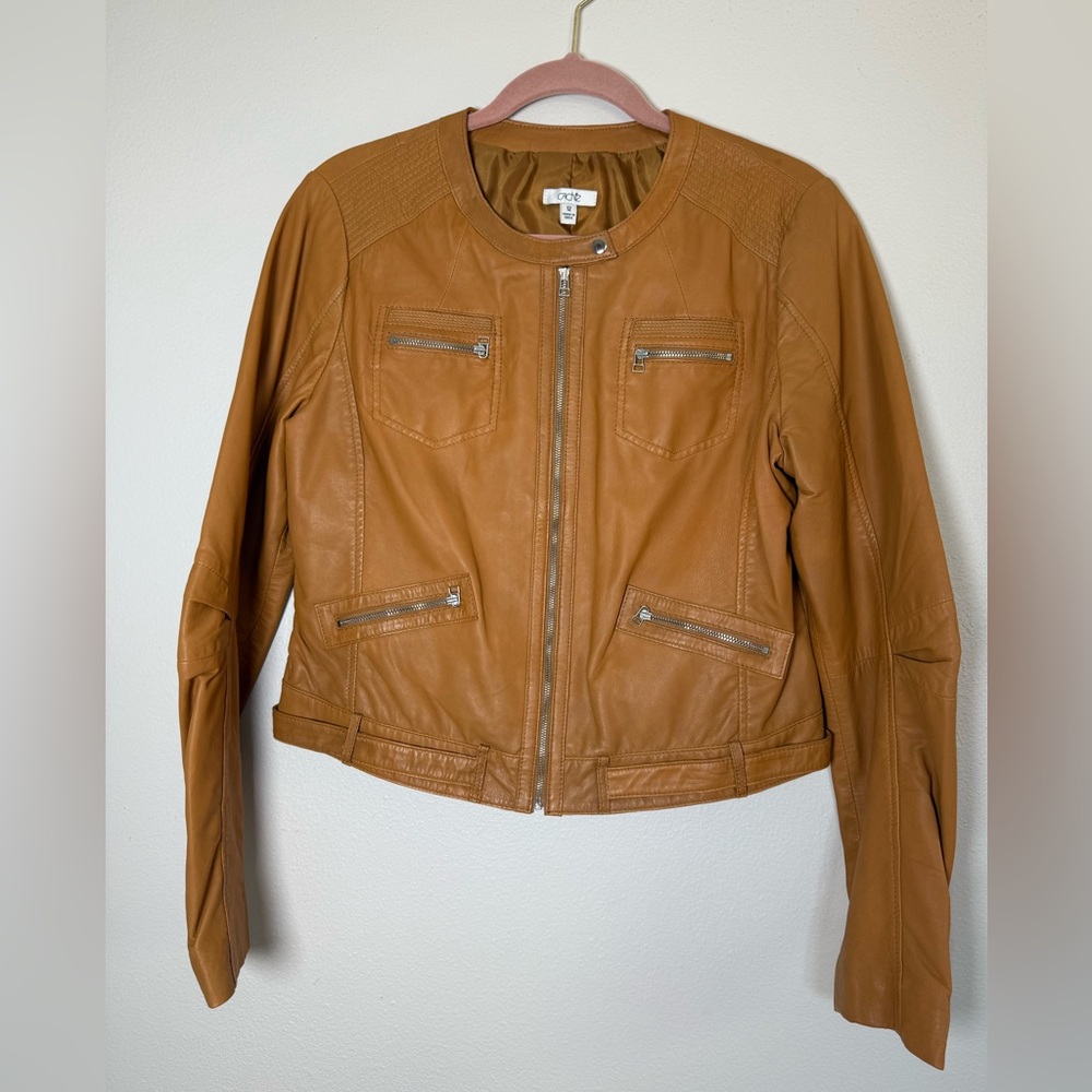 Cache Camel Leather Jacket